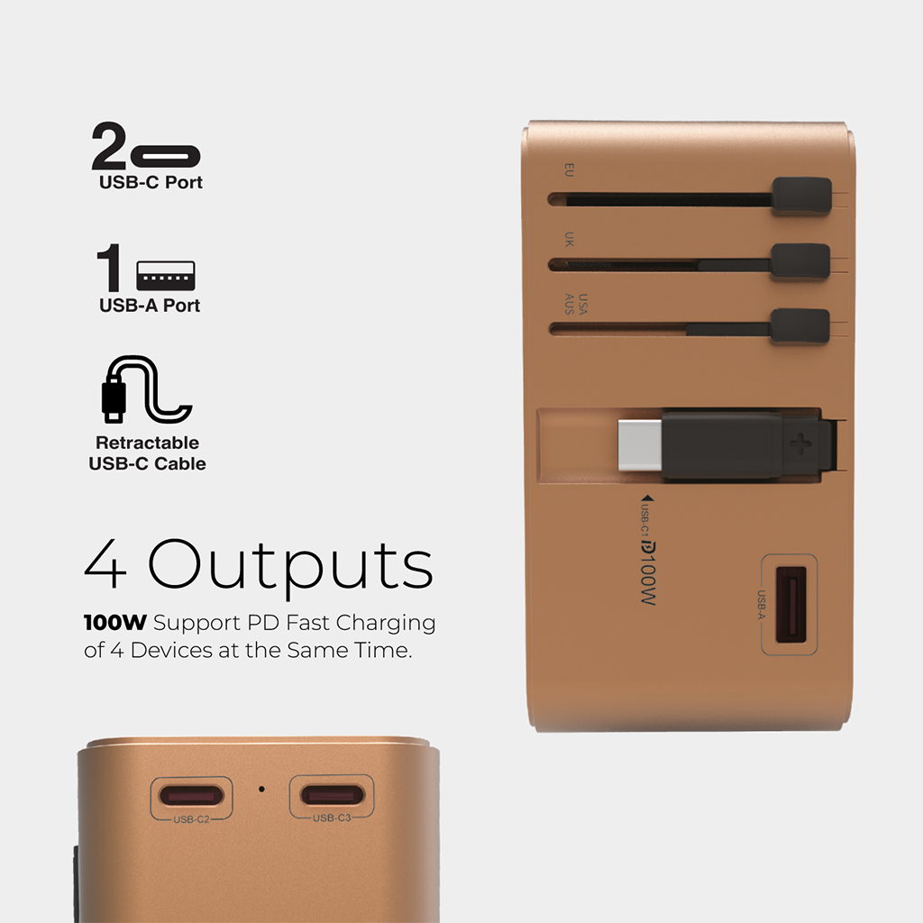 Bộ chuyển đổi du lịch PD100W Mazer GaN Infinite IFTravel380