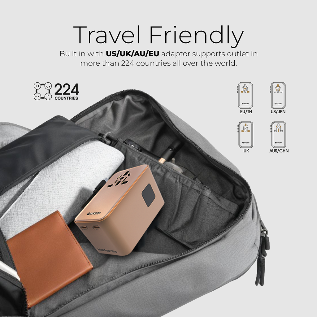 Bộ chuyển đổi du lịch PD100W Mazer GaN Infinite IFTravel380