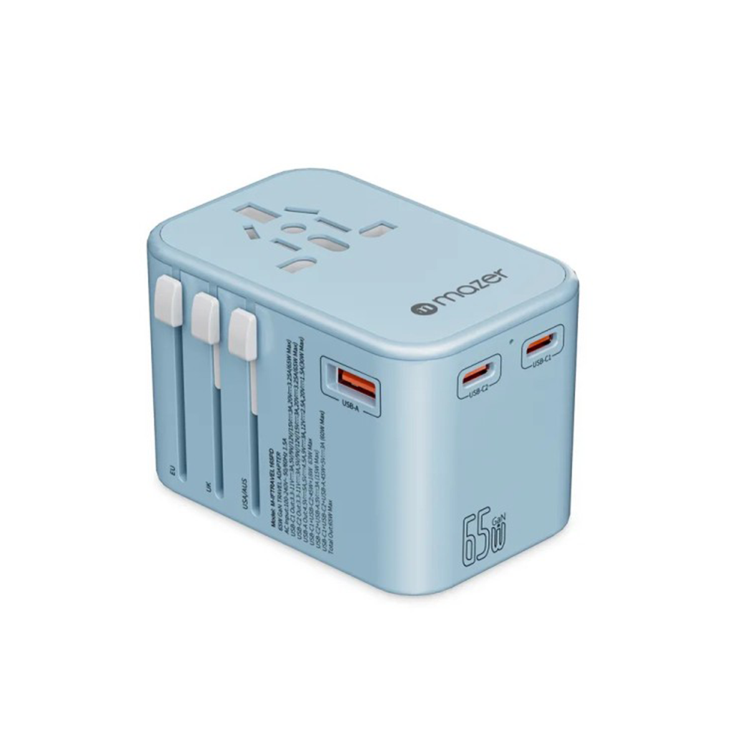 Bộ chuyển đổi du lịch Mazer InfiniteTravel 165PD | GaN PD65W World Travel Charger