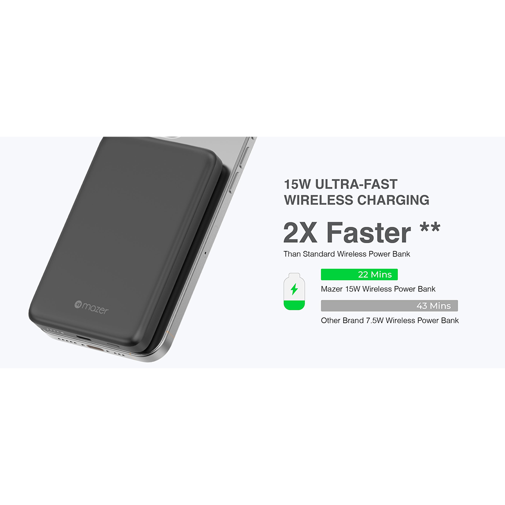 Pin sạc dự phòng không dây Mazer 15W 10,000mAh Qi2 MagAir21