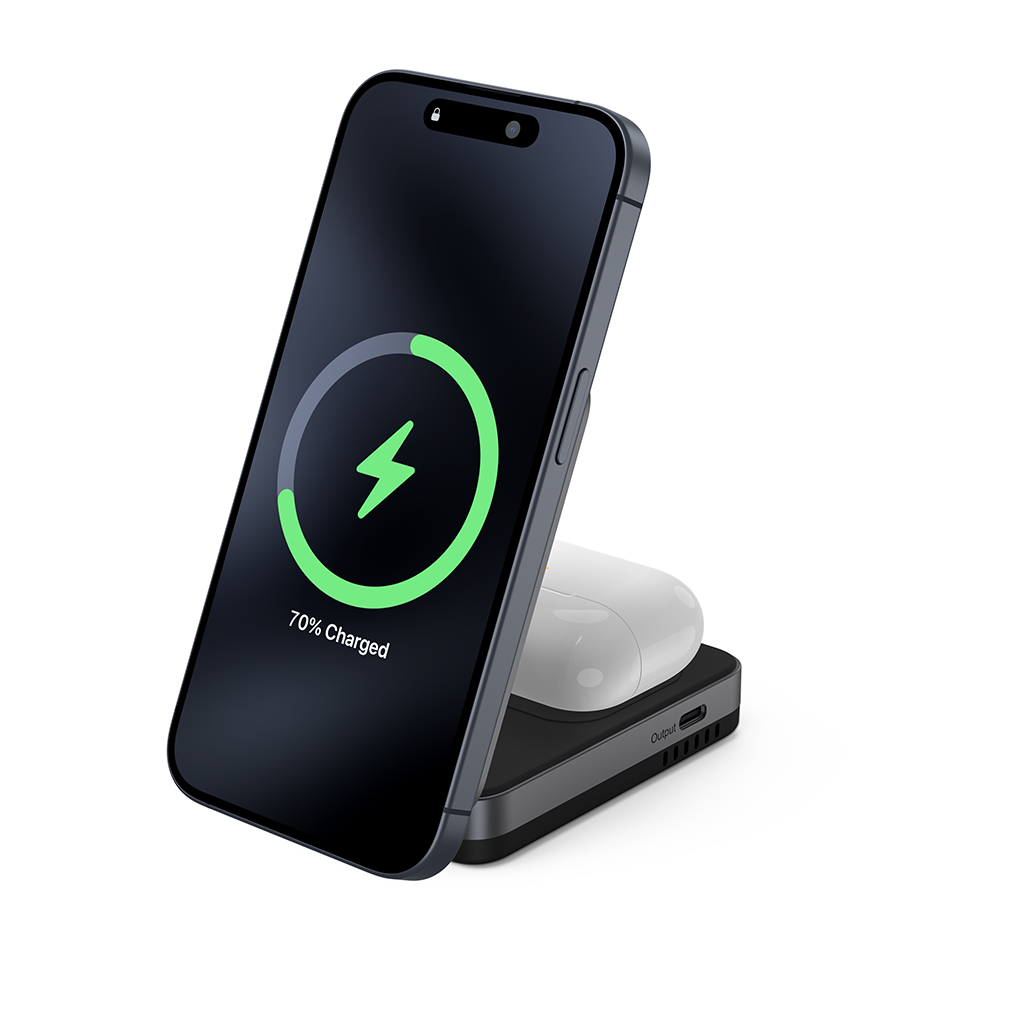 Đế sạc không dây 2 in 1 Mazer QI2 MagFold02