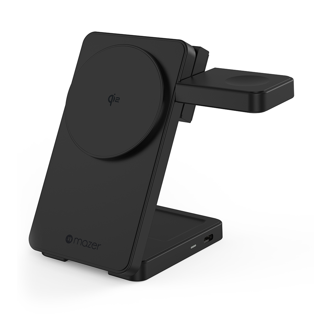 Đế sạc không dây 3 in 1 MAZER Qi2 MagFold06