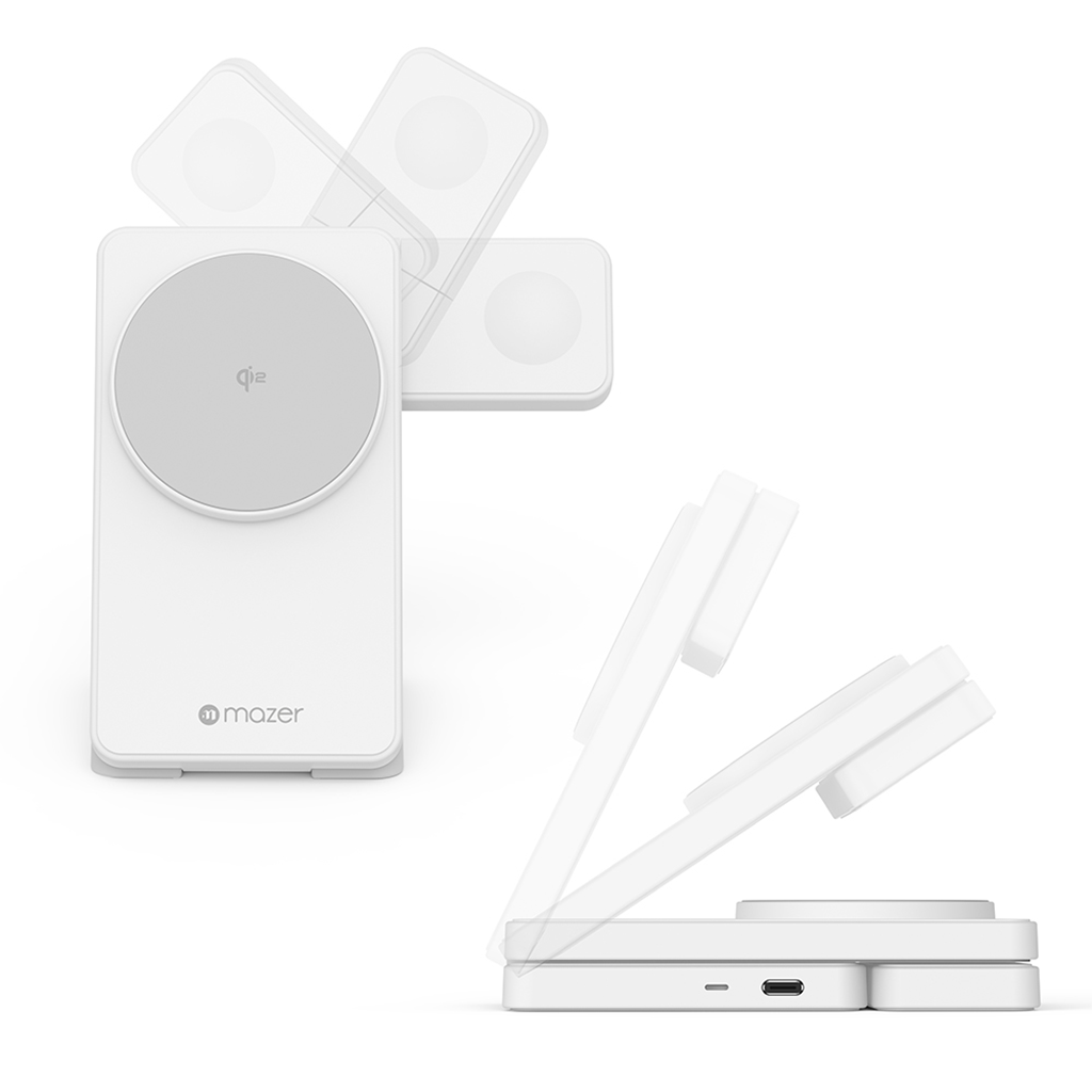Đế sạc không dây 3 in 1 MAZER Qi2 MagFold06