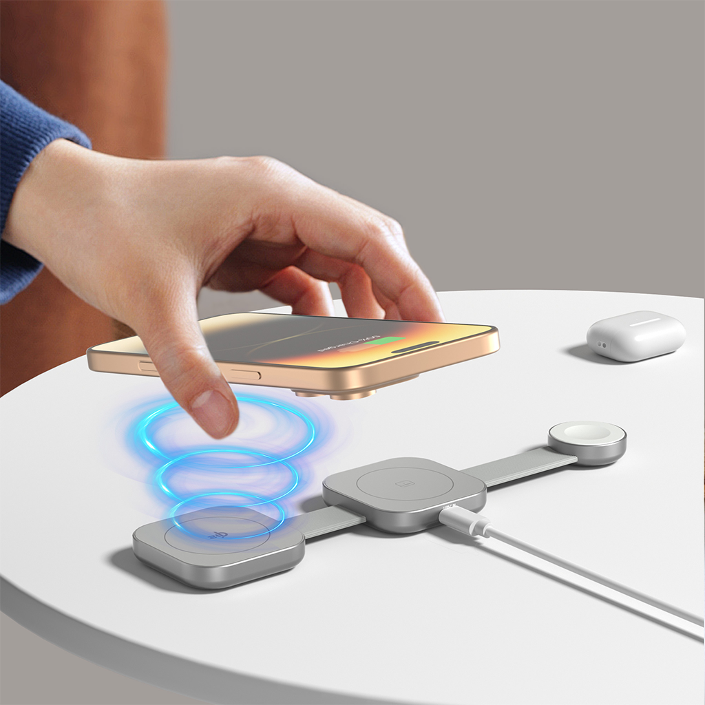 Đế sạc không dây MAZER 3in1 Qi2 MagTrifold03