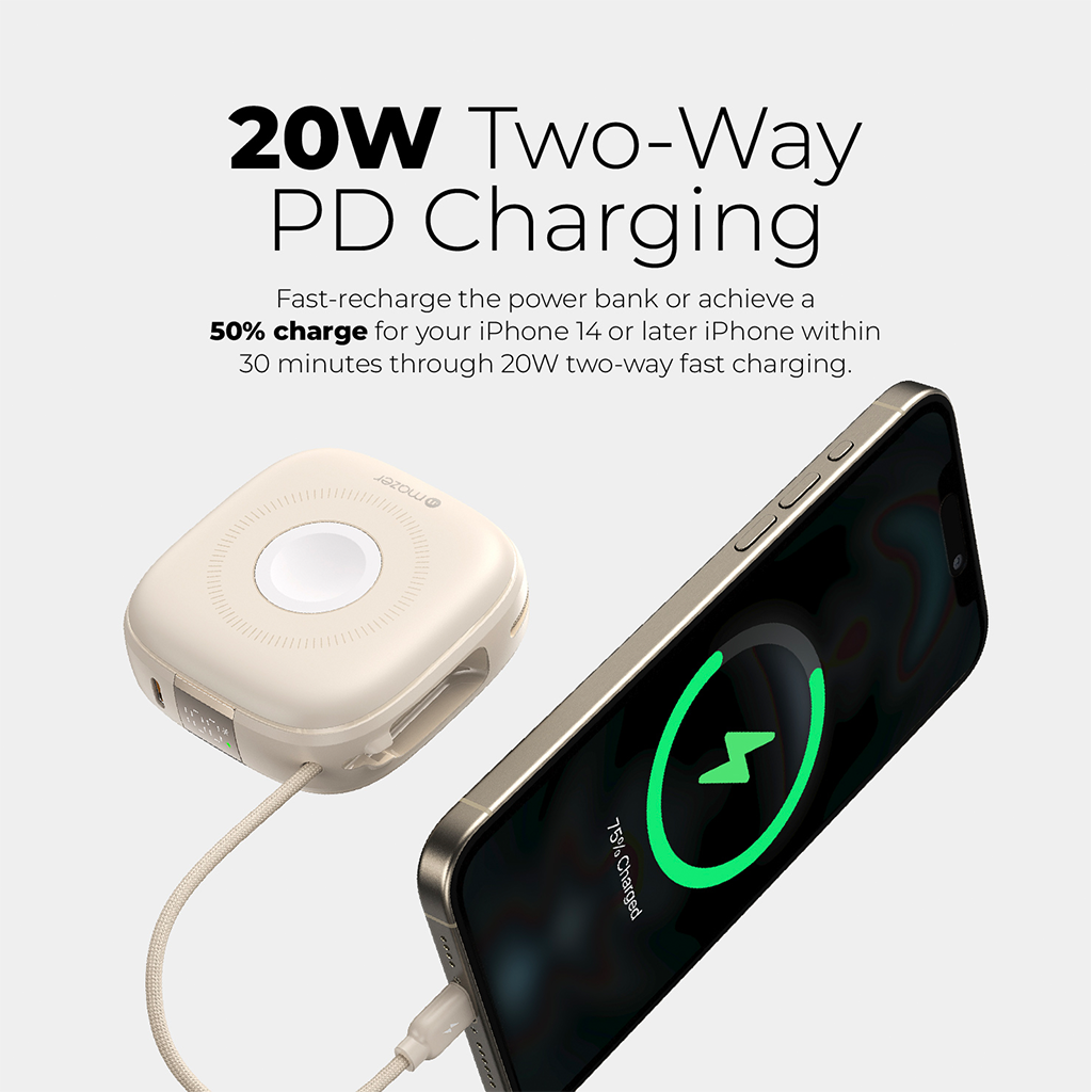 Pin sạc dự phòng không dây Mazer Qi2 4 in 1 MagLink18i