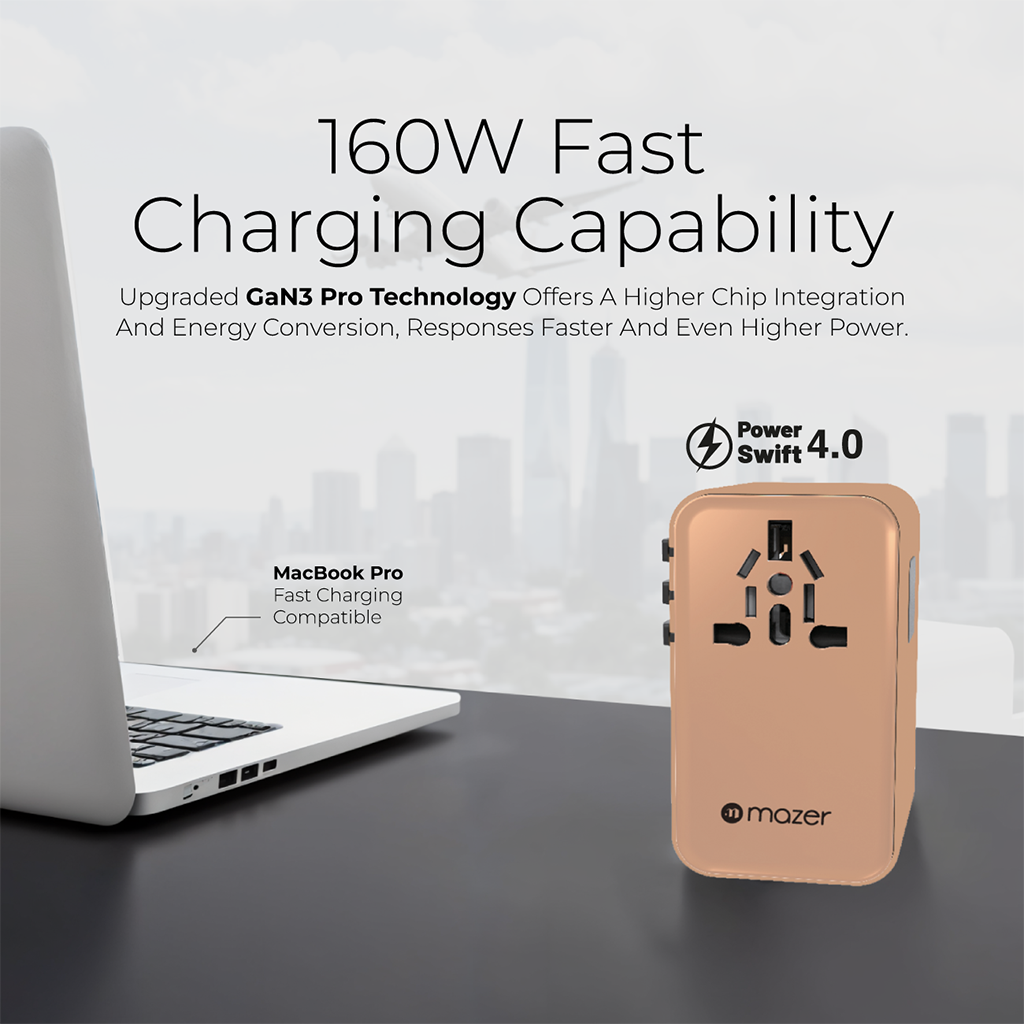 Bộ chuyển đổi du lịch PD160W Mazer GaN Infinite IFTravel1160PD