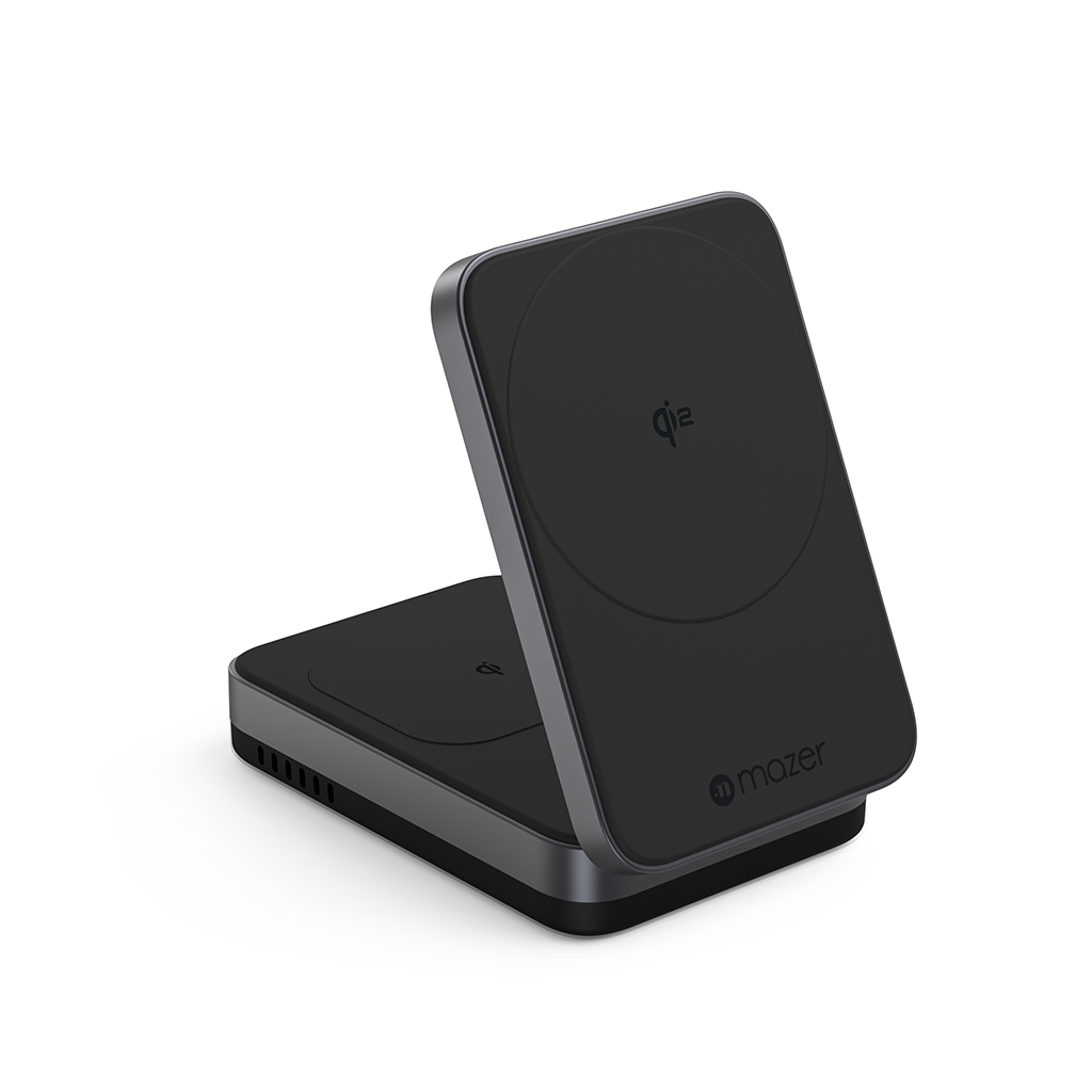 Đế sạc không dây 2 in 1 Mazer QI2 MagFold02