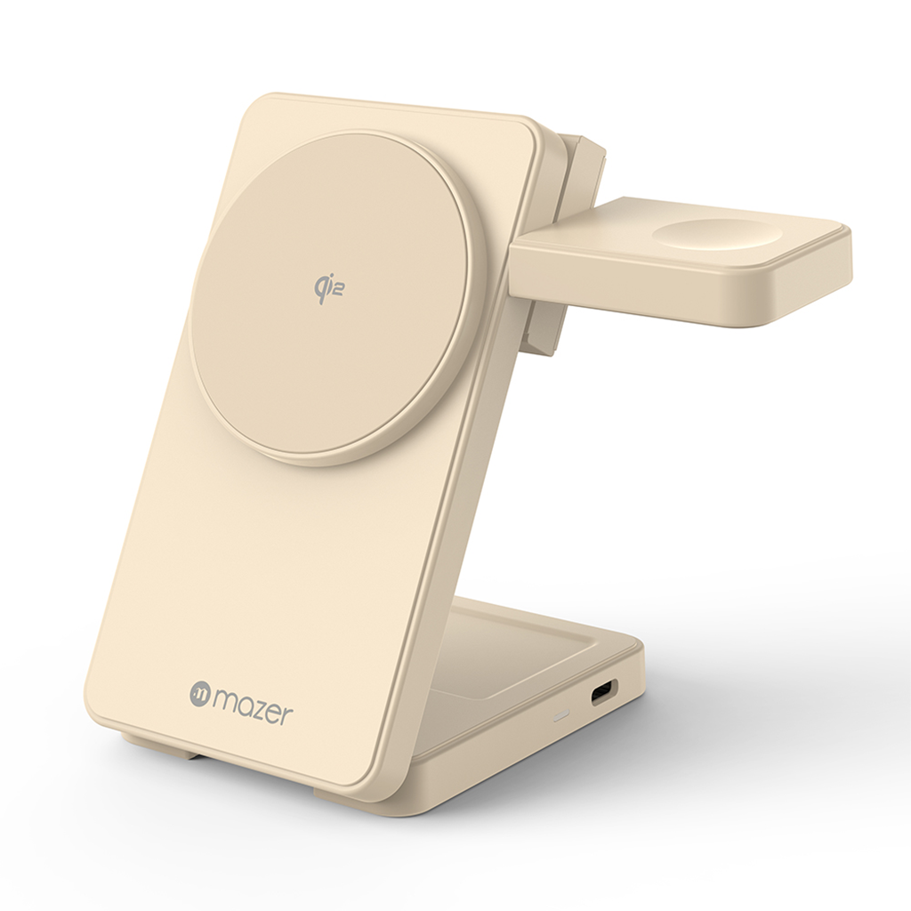 Đế sạc không dây 3 in 1 MAZER Qi2 MagFold06