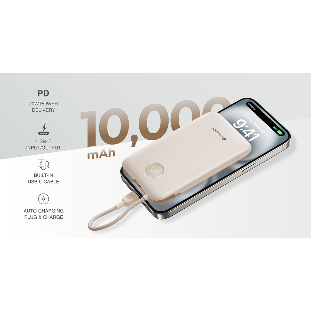 Pin sạc dự phòng kèm cáp Mazer PD20W 10,000mAh PowerCharge Link