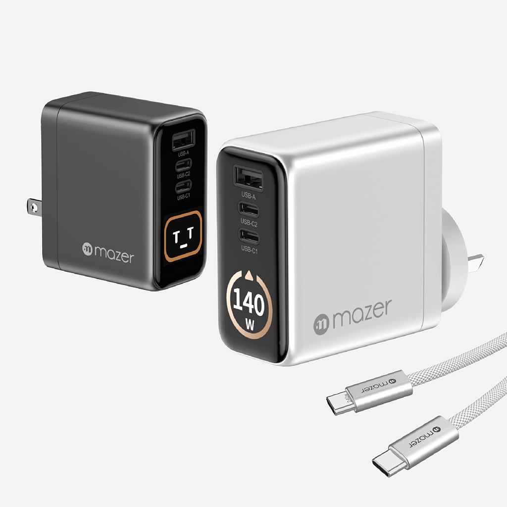 Bộ sạc kèm cáp PD100W MAZER Ai Prestige GaN