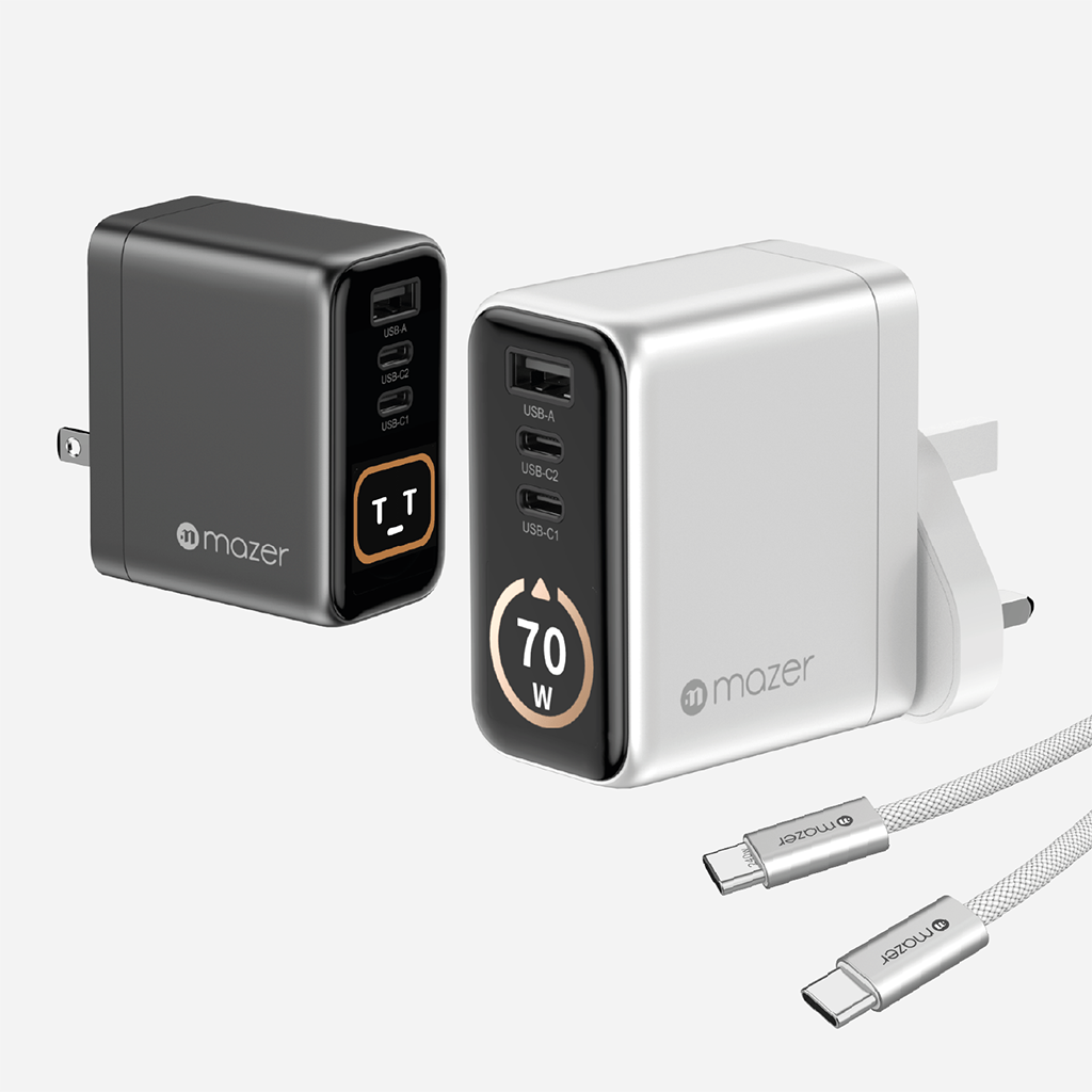 Bộ sạc kèm cáp PD70W MAZER Ai Prestige GaN