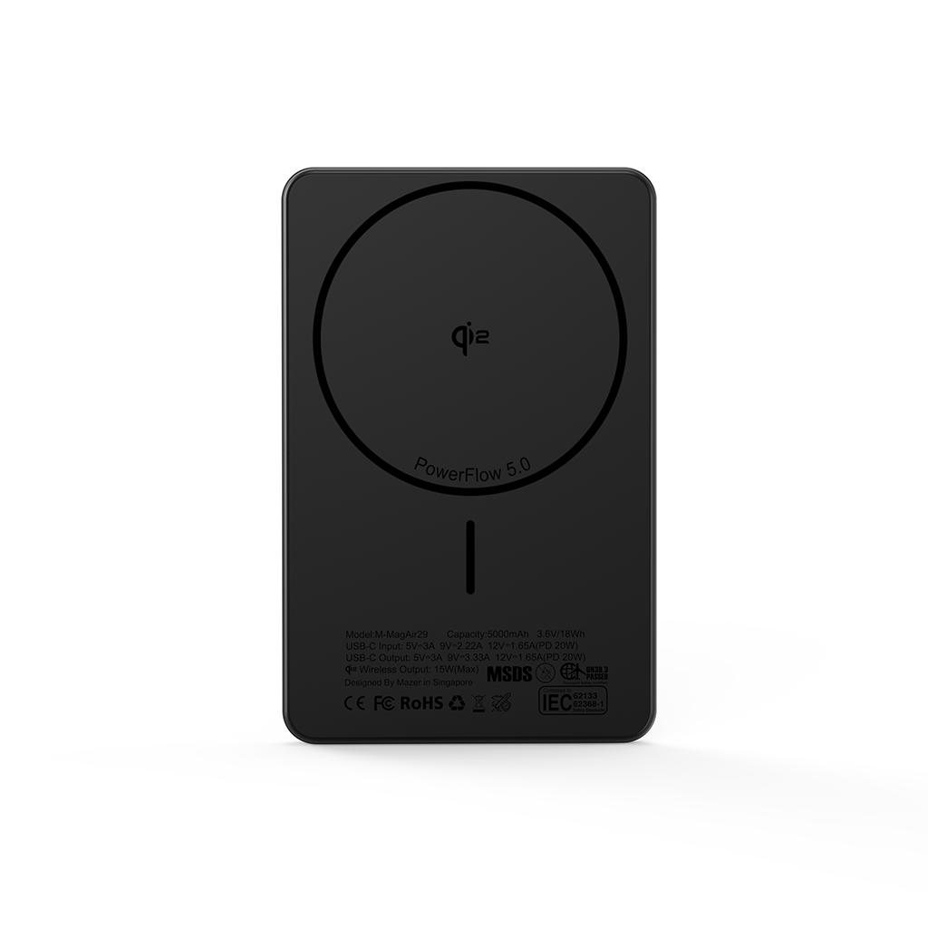 Pin sạc dự phòng không dây MAZER Qi2 15W/PD20W 5.000 mAh MagAir29