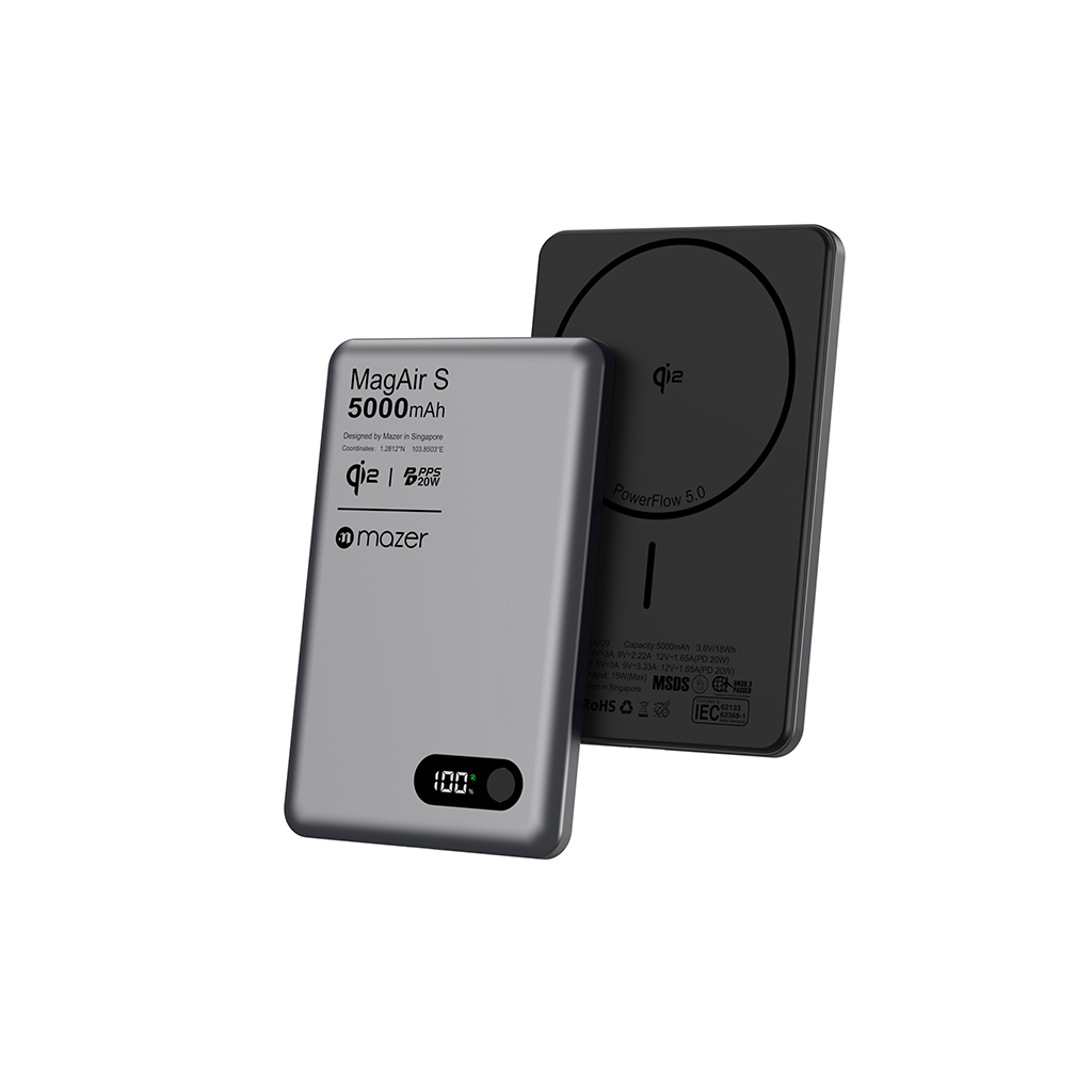 Pin sạc dự phòng không dây MAZER Qi2 15W/PD20W 5.000 mAh MagAir29