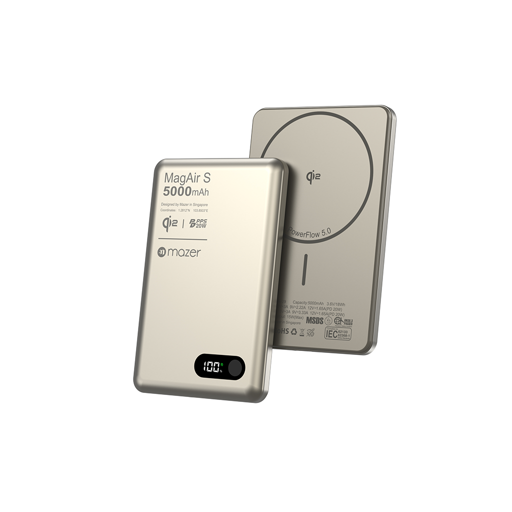 Pin sạc dự phòng không dây MAZER Qi2 15W/PD20W 5.000 mAh MagAir29