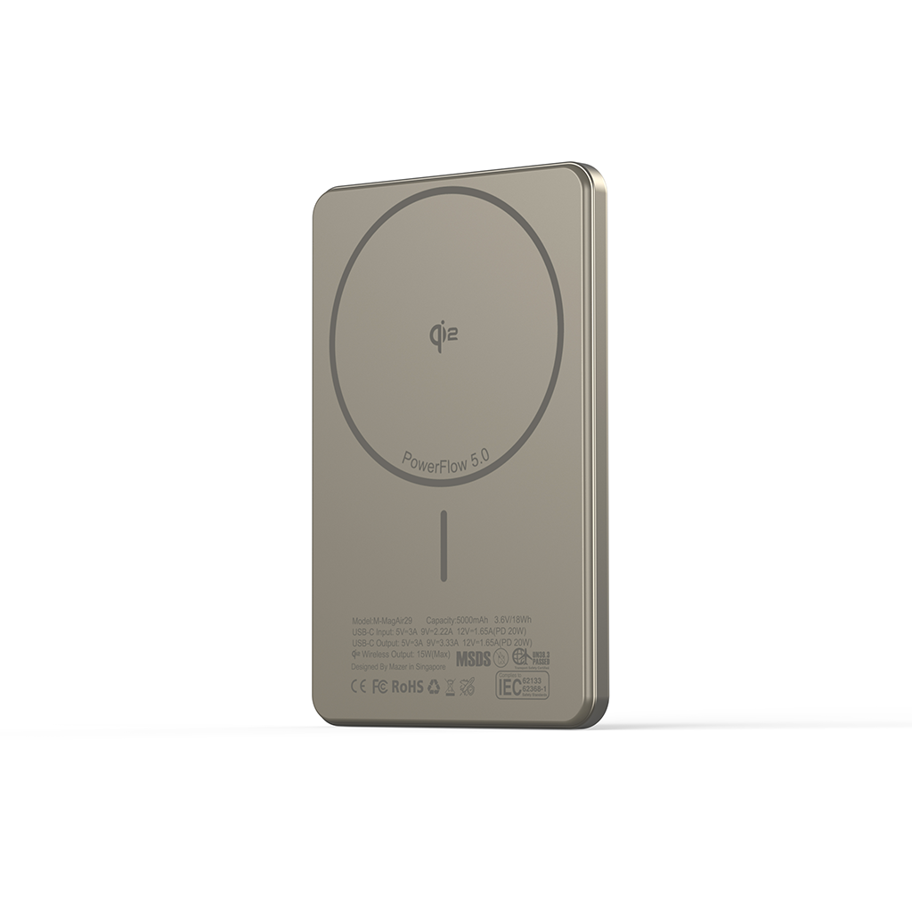 Pin sạc dự phòng không dây MAZER Qi2 15W/PD20W 5.000 mAh MagAir29