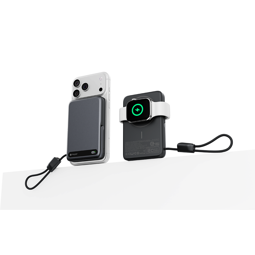 Pin sạc dự phòng không dây kèm cáp MAZER Qi2 15W/PD27W 10.000 mAh MagLink19