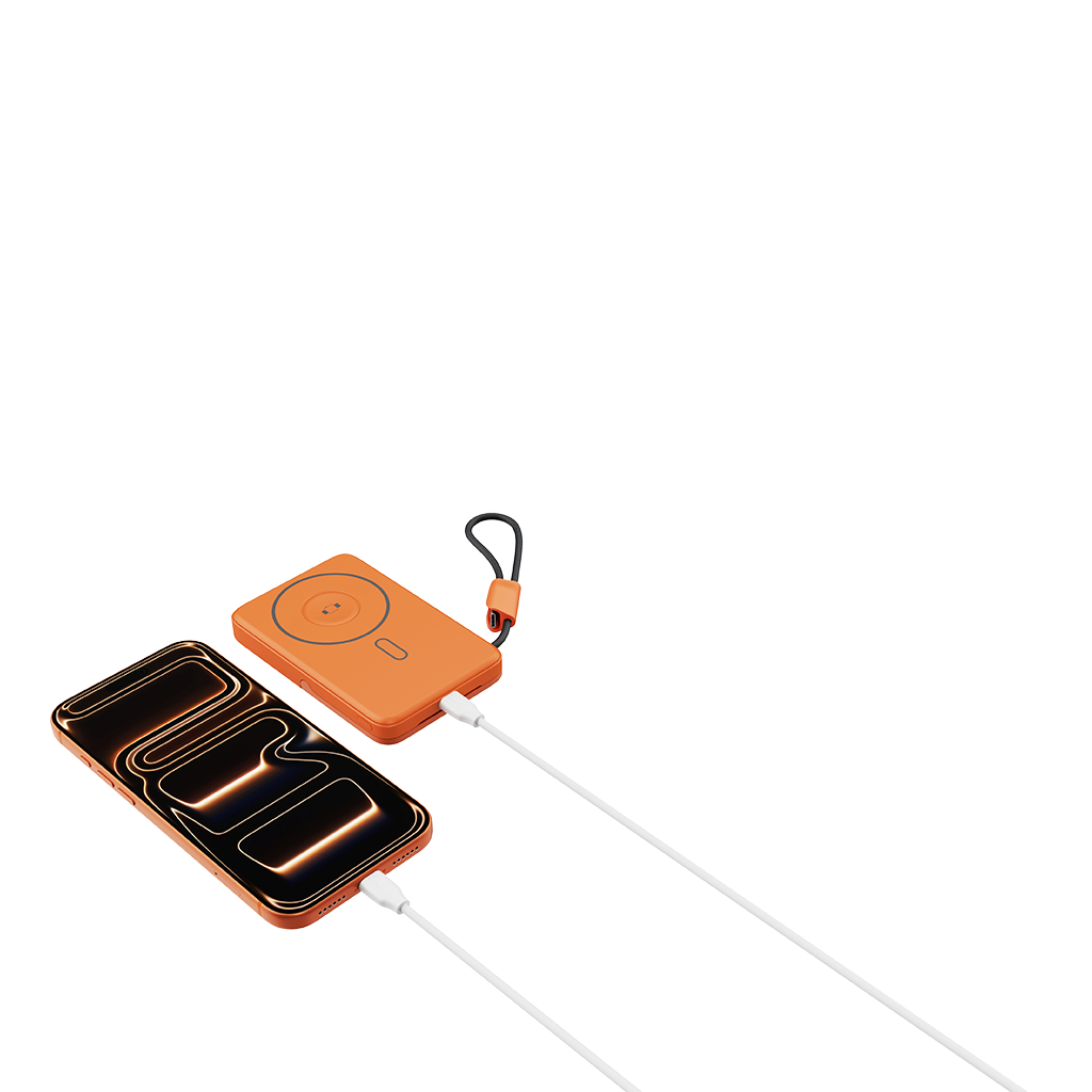 Pin sạc dự phòng không dây kèm cáp MAZER Qi2 15W/PD27W 10.000 mAh MagLink19