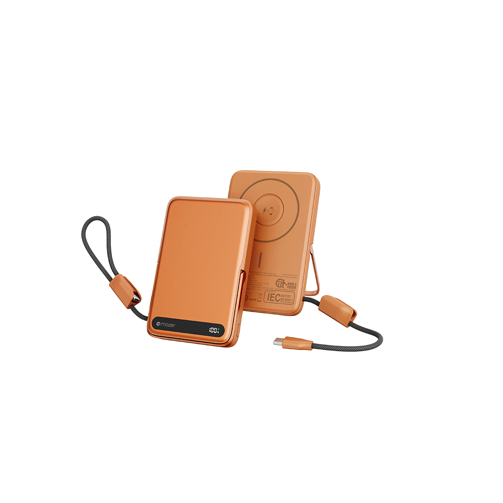 Pin sạc dự phòng không dây kèm cáp MAZER Qi2 15W/PD27W 10.000 mAh MagLink19