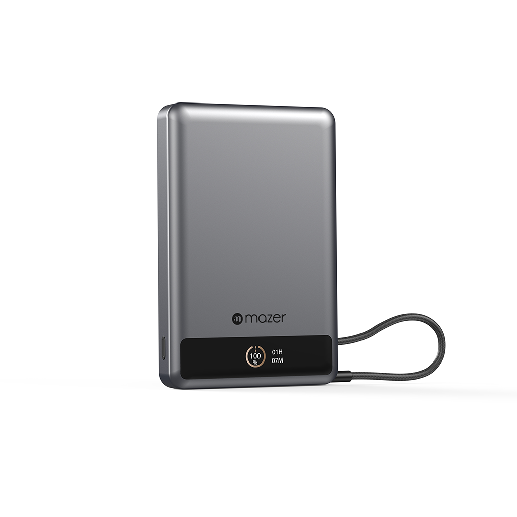 Pin sạc dự phòng không dây kèm cáp MAZER Ai Qi2 15W/PD30W 10.000 mAh MagLink70