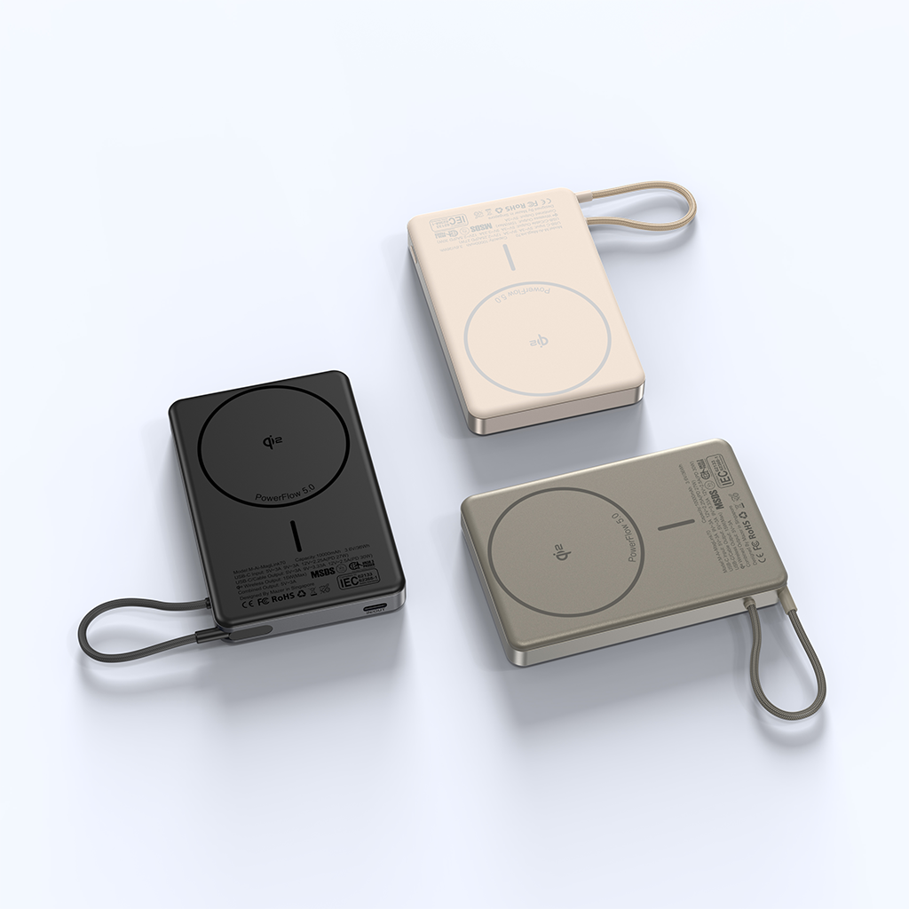 Pin sạc dự phòng không dây kèm cáp MAZER Ai Qi2 15W/PD30W 10.000 mAh MagLink70