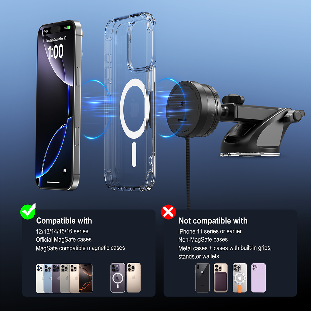 Đế sạc không dây Ôtô MAZER Qi2 15W MagTap700