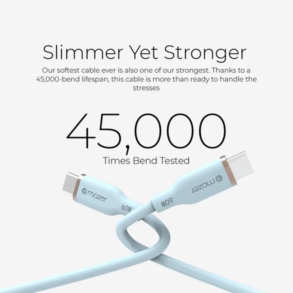 Dây Cáp MAZER Infinite.LINK 3 PD60W USB-C to USB-C 2M cable (Flex, Silicone) (2m)