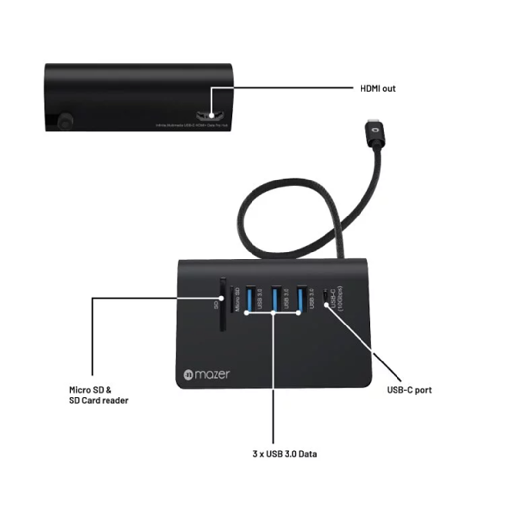 Bộ Chuyển Đổi Mazer Infinite Multimedia Pro Desk Hub 8100 (7-in-1)