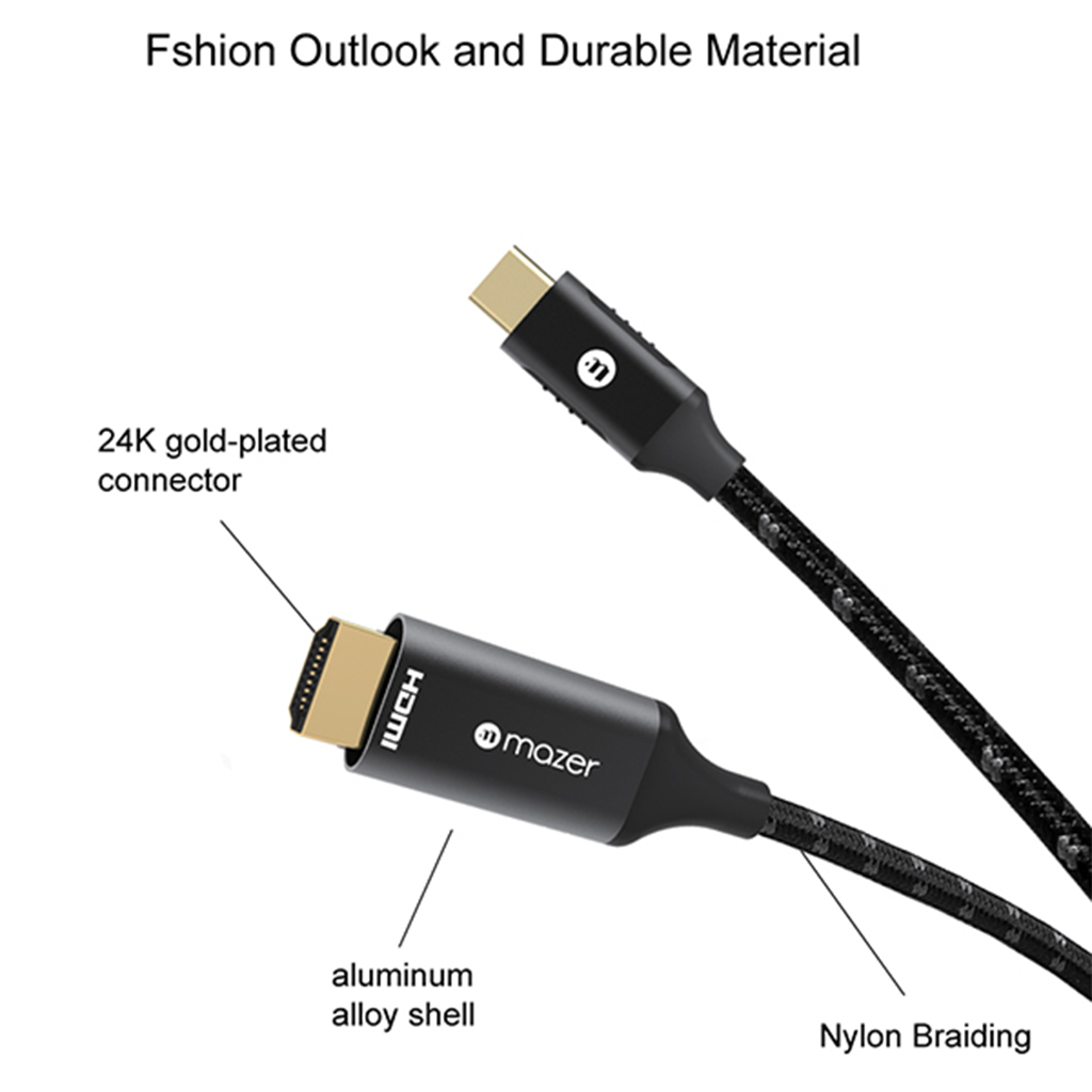Dây Cáp Mazer USB-C to HDMI 4k/60Hz (2m)