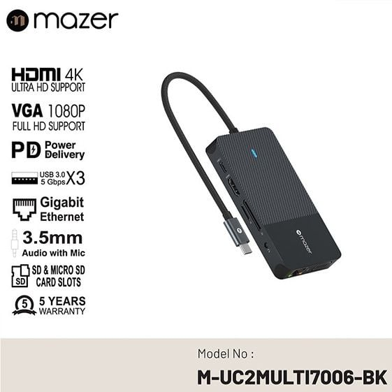 Bộ Chuyển Đổi Mazer Multimedia Pro Hub 10 in 1 USB-C