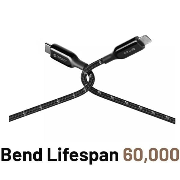 Dây cáp sạc MAZER InfiniteLink Pro 3 Slimmer Yet Stronger USB-C to Lightning MFI Certified